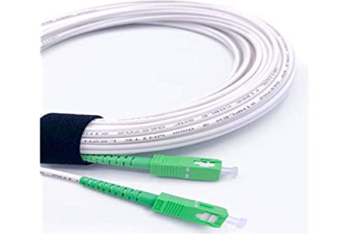 Elfcam - 100m Cable de Fibra Óptica SC/APC a SC/APC Monomodo Simplex,Compatible con Orange, Movistar, Vodafone y Jazztel,Blanco, (100M) Elfcam - 100m Cable de Fibra Óptica SC/APC a SC/APC Monomodo Simplex,Compatible con Orange, Movistar, Vodafone y Jazztel,Blanco, (100M)
