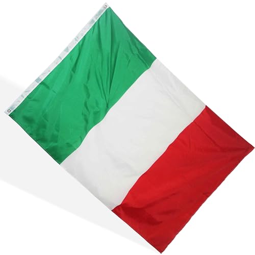 PEVRUAY Bandera De Italia, 90x150cm, Bandera De Italia, 4 Ojales, Ojales De Latón En Cada Esquina, Eurovisión, Rugby, Italiana, Banderas, Impermeable, Interior, Exterior