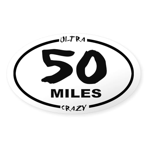 CafePress 50 Miles Ultra Crazy Oval Car Bumper Sticker