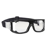 EVGATSAUTO Sports Goggles, Impact Resistant Prevent Slip Elastic Band Basketball Glasses for Cycling (Black)