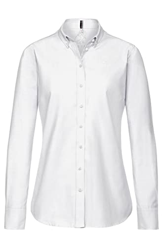 GREIFF Corporate Wear Casual Damen Bluse Langarm Button-Down-Kragen Regular Fit Baumwollmix Oeko TEX® Pflegeleicht Weiß 44