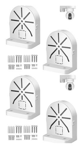 Image of Bectro PVC Mini Indoor & Outdoor Wall Mount L-Type Mounting Bracket for CCTV Security HD, IP, Smart WiFi Dome, Bullet, Mini PTZ Camera (Pack of 4 Set)