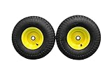 (Set of 2) 15x6.00-6 Tires & Wheels 4 Ply for Lawn & Garden Mower Turf Tires .75" Bearing ATW-003