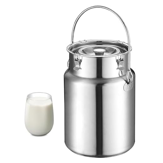 Edelstahl Milcheimer Luftdichter Vorratsbehälter für Flüssigkeitstransport 3L/5L/10L Kapazität für Milch, Öl, Wein, Bier, Lebensmittel, Wasser, Reis, Tee