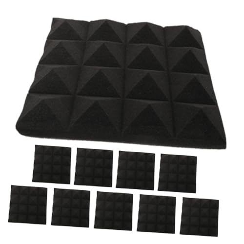 Isolation phonique murale contre l'écho lot de 10 dalles acoustiques pyramidales adhésives