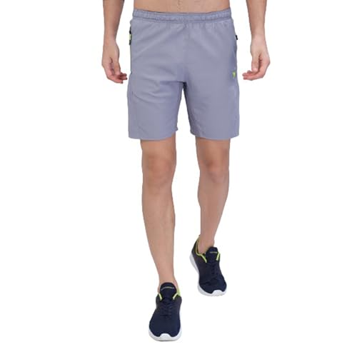 Image of TECHNOSPORT Men Solid Slim Fit Sports Shorts Techno LITE UPF50+ Polyester Mid Rise Drawstring Shorts Pant for Men Gym Workout Running Cricket Casual Quick Dry