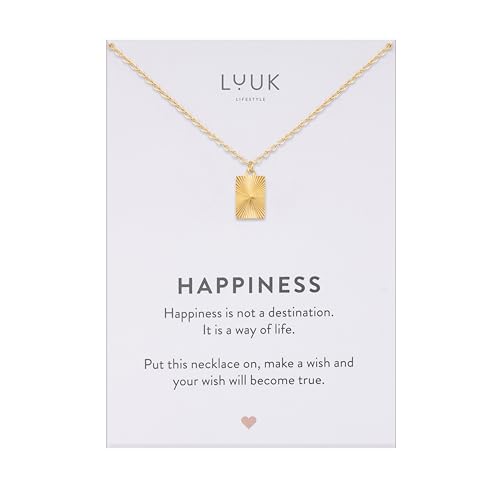 LUUK LIFESTYLE Filigree necklace with pendant, gift for girlfriend, jewelry for women, waterproof chain made of stainless steel