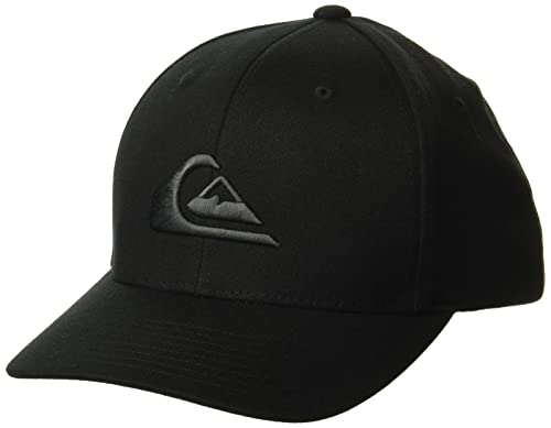 Quiksilver Men's Mountain & Wave Stretch Fit Curve Brim Hat, Black/Black, Small #TOP11
