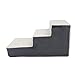 Pongnas Soft Enhanced Comfort Stairs with Foam Liner, Stable Structure, Versatile 3 Steps for Small Dogs Cats, Home Dog Stairs for High Bed (Grey (Cover and Liner))