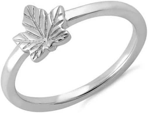 925 Sterling Silver Maple Leaf Design Ring for Women, Engagement Ring, Anniversary Ring