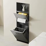 HMOROVEX Unterputz-WC-Modul Aus 304 Edelstahl Mit Toilettenpapierhalter, Eingebautem Mülleimer, Toilettenbürstenhalter Und Ablage, Verdeckte Wandnische Fürs Badezimmer Und WC,Weiß,860 * 300mm
