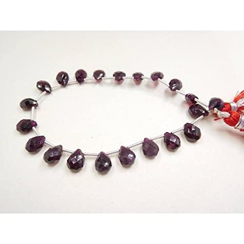 Grenat rouge naturel LKBEADS briolettes 6x8 mm pour remplacer les perles ternes