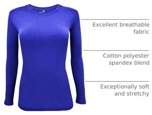 Image of Natural Uniforms Women's Long Sleeve Underscrub T-Shirt - Cotton Blend Scrub Base Layer for Nurses & Medical Professionals