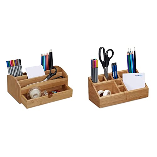 Relaxdays Organizer da Scrivania con 4 Scomparti e...