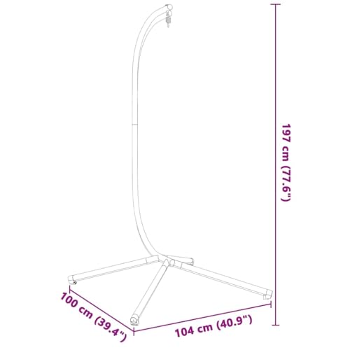 vidaXL Soporte de Silla Colgante Huevo sin Cesta Acero Gris Antracita, Soporte de Silla Colgante de jardín, Marco de la Silla de la Hamaca, Marco de la Silla de Huevo - imagen 3