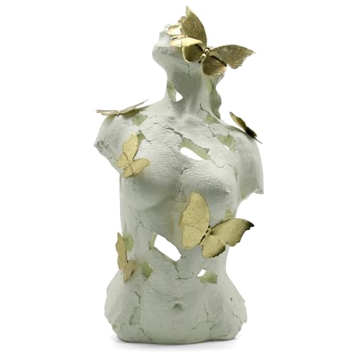 Lukitas Abstract Female Bust with Butterflies - 16 in Resin