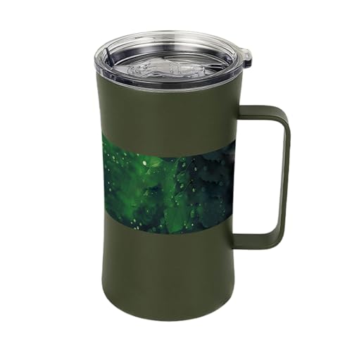 Vaso Termico Pequeño con Asa,Botella Antifugas Con Tapa Hermética | Cierre Hermético 600 Ml Para Café, Té Y Bebidas Frías Y Calientes