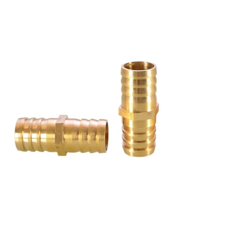 1PC Brass Straight Hose Pipe Fitting 3/4 /5/6/8/10/ 12/14 /16/19 /25Mm Equal Barb Water Pipe Joint Gas Copper Coupler Connector Adapter (Color : 1PC, Size : 19mm-19mm)