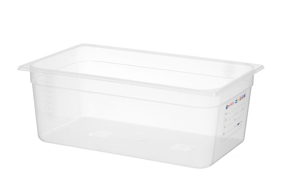 HENDI Contenedor de almacenamiento Gastronorm 1/1 - HACCP - Transparente - 28 L - 530x325x(H) 200 mm