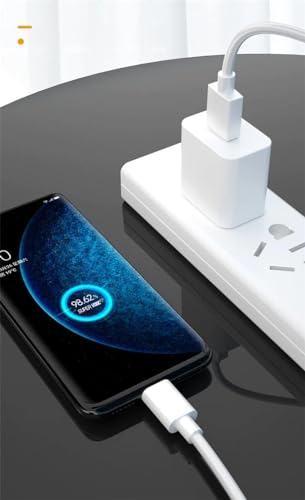 Image of The Black Store Vooc Adaptor for Oppo X2 Reno 4 Pro Reno 5 Pro 5G Reno 6 5G Reno 6 Pro 5G, 65W Fast USB Type C Adaptor Only,White