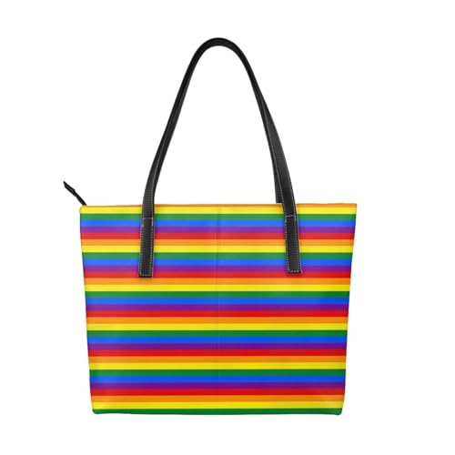 Sac à main motif arc-en-ciel de luxe en cuir PU imperméable