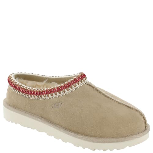 UGG Women's Tasman Slipper, Sand/Dark Cherry, 8