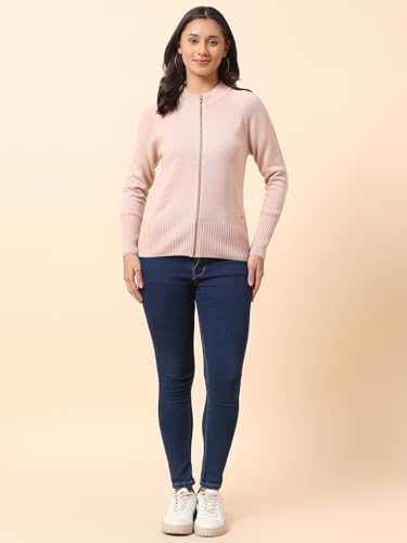 Image of Cantabil Sweater for Women l Winter Wear Acrylic Fabric Mandarin Collar Regular Fit Solid Pattern (P LSWT00178)