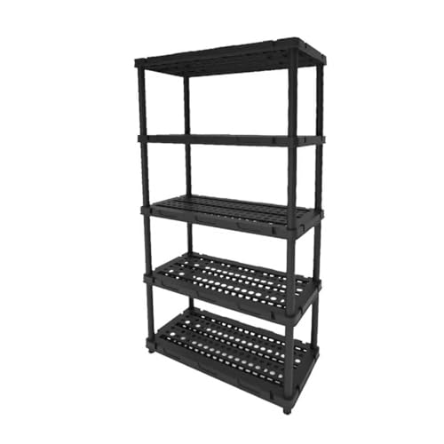 SAMRELAX Plastic Shelves, 5-Tier Garage Shelving, Storage Rack, 72.44''H Shelving Units and...