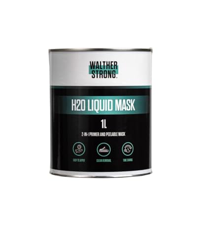 H20 Liquid Masking Fluid | 2-in-1 Masking Tape & Primer (1 Litre) - Simple Application, Easy Peel, No Residue - Interior and Exterior Usage - Dual Purpose Peelable Mask