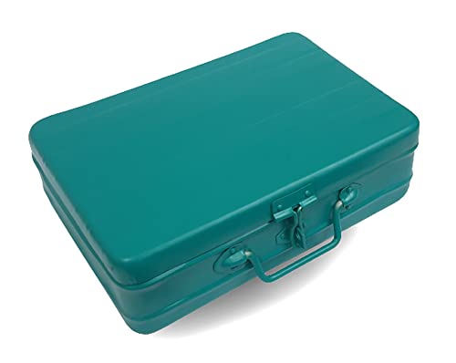 Image of JAYCO Aluminum Storage Box /Treasure Chest /Currency Money Box - 12 inch Medium Size (30 cm x 21 cm x 10 cm, Green)