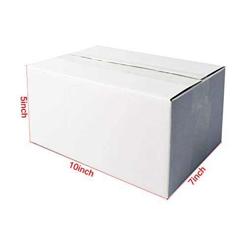 PETAFLOP 10x7x5 Shipping Boxes, White Corrugated Mailing Cardboard Box for Packing Small Business, 25 Pack - Thumbnail 7