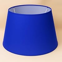 Abat-jour Conique 40 Cm Fait Main - Tissu Coton / Dos PVC Blanc - Pour Lampe De Table Ou Lampadaire (Douille E27)