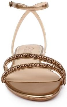 Jewel Badgley Mischka Roslyn Metallic Flat Sandal with Crystals - Image 5