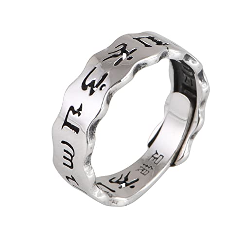 Bague Feng Shui ajustable en argent pour homme qui cherche un bijou unique