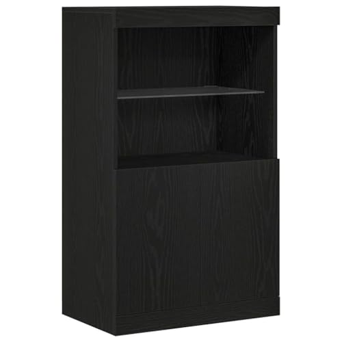 Sophrelle Buffet LED Noir 60 x 37 x 100 cm Bois d'ingénierie,Buffets & bahuts,24.2kg-863035