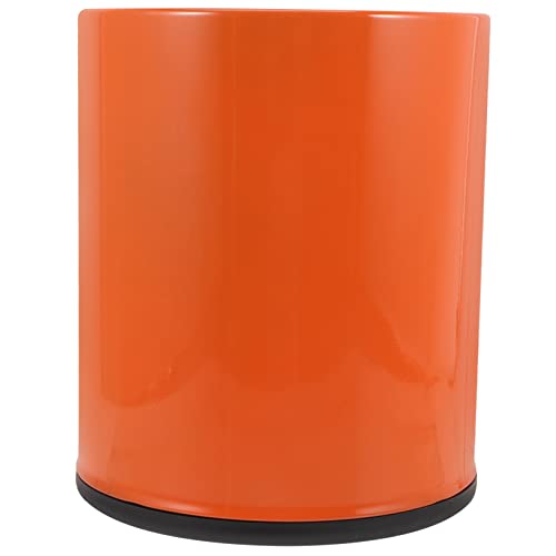 HYTROVE European Style Trash Can with Flame Retardant Plastic, Sunset Orange, Practical Garbage Bin for Bathroom and Home Office, Medium Size Wastebasket for Household and Hotel Use