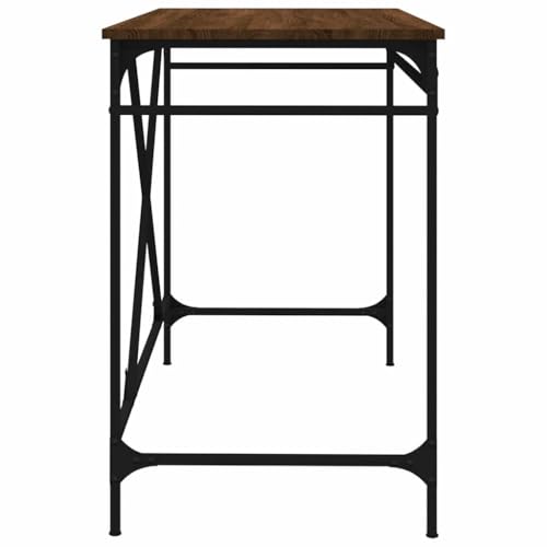 Table de travail stable en bois et fer aspect chêne chic - 8