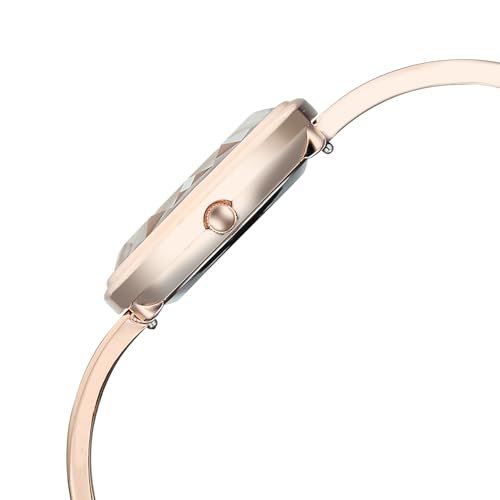 Image of Fastrack Vyb Aura with Quartz Analog Light Pink Dial Rose Gold + Pink Leather Alloy Strap Watch for Women - FV60142WM01W