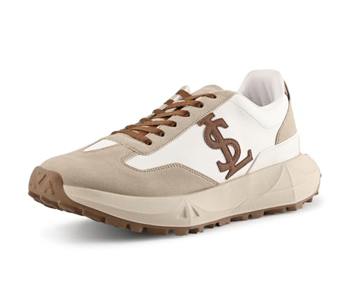 LOUIS STITCH Beige and White Sneaker for Men | Comfortable & Durable Sneaker | LSP-SNK-NBL | UK-6