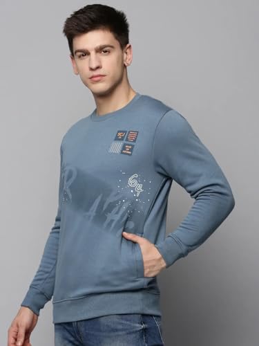 Image of SHOWOFFFF Men Solid Pullover Sweatshirt | Round Neck Full Sleeves Cotton Sweatshirt's for Mens | Slim Fit Regular Length Sweatshirts for Men's