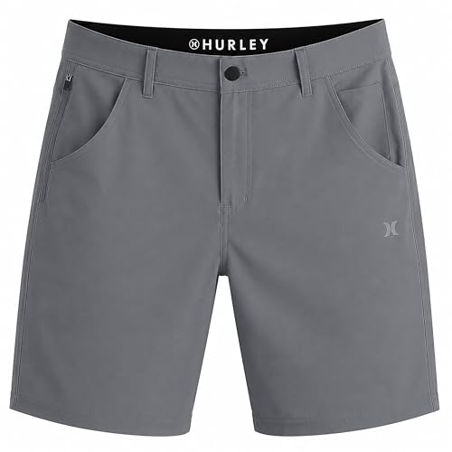 Hurley Trek Hybrid Mens Shorts Lightweight Quick Shorts for Men - Grey 36