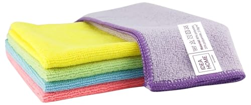 IDEA HOME Paños de Microfibra para Coche 5 piezas - Paño de Secado para Coche - Paños para la Limpieza del Hogar y el Cuidado del Coche, Ideal para la Limpieza de Vehículos y Motos, 30x30 cm