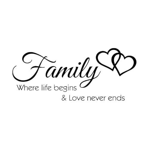 DIY Familie, wo das Leben beginnt, die Liebe endet nie, Worte, Zitate, Aufkleber, Bilderrahmen, Heimaufkleber, Wandaufkleber, Herz, Hochzeit, dekorativ, groß – 48x114cm DIY Familie, wo das Leben beginnt, die Liebe endet nie, Worte, Zitate, Aufkleber, Bilderrahmen, Heimaufkleber, Wandaufkleber, Herz, Hochzeit, dekorativ, groß – 48x114cm