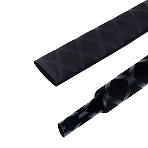 Heat Shrink Wrap Tubing Sleeve X-Tube for Fishing Rods Grip Handle Cork with Non Slip and Insulation 3.3ft Length (Diameter 40mm, Black)