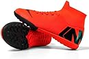 AMZ BSHIDA Indoor Soccer Shoe Mens Youth Training Football Shoes Turf Cleats (Orange, 8.5)