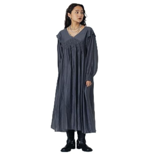 [ローズバッド] VOLUME DRESS GREY ONE SIZE