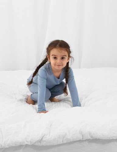 RRP Toddler Soft Lyocell Pajamas Infant Solid Snug Fit Long Sleeve Sleepwear Baby Boys Girls PJs 4-Piece Set 12M-5T4