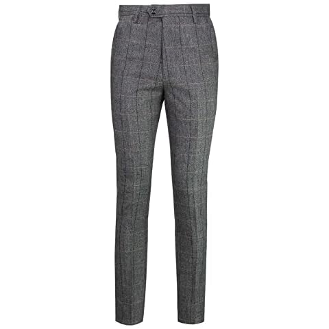 Xposed Men’s Brown Grey Tweed Trousers Cover