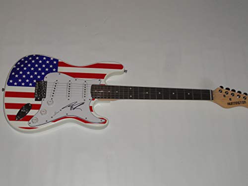 ART ALEXAKIS SIGNED USA FLAG ELECTRIC GUITAR EVERCLEAR AUTOGRAPHED PROOF JSA COA