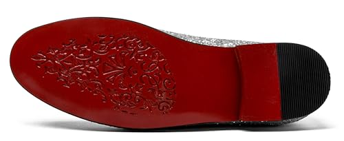 Image of Men Loafer Metallic Textured Slip-on Glitter Sequins Fashion Wedding Dress Shoes Golden